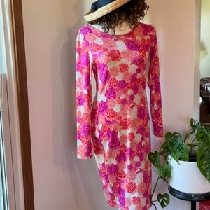 LuLaroe Debbie long sleeve roses roses and more roses dress